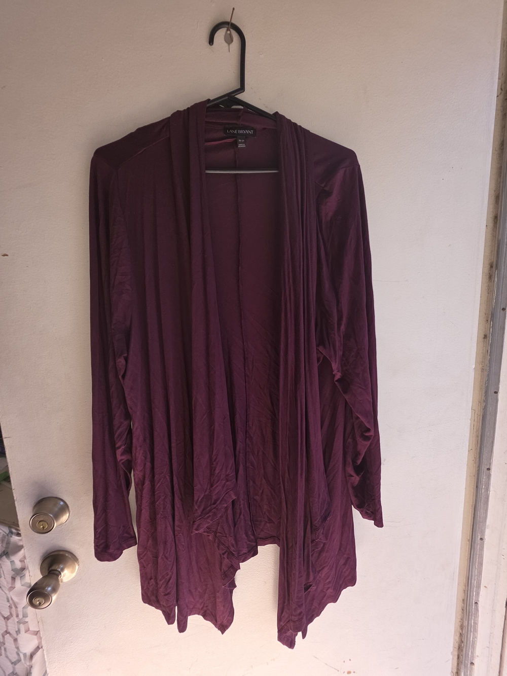Lane Bryant Plum Open-Front Draped Cardigan